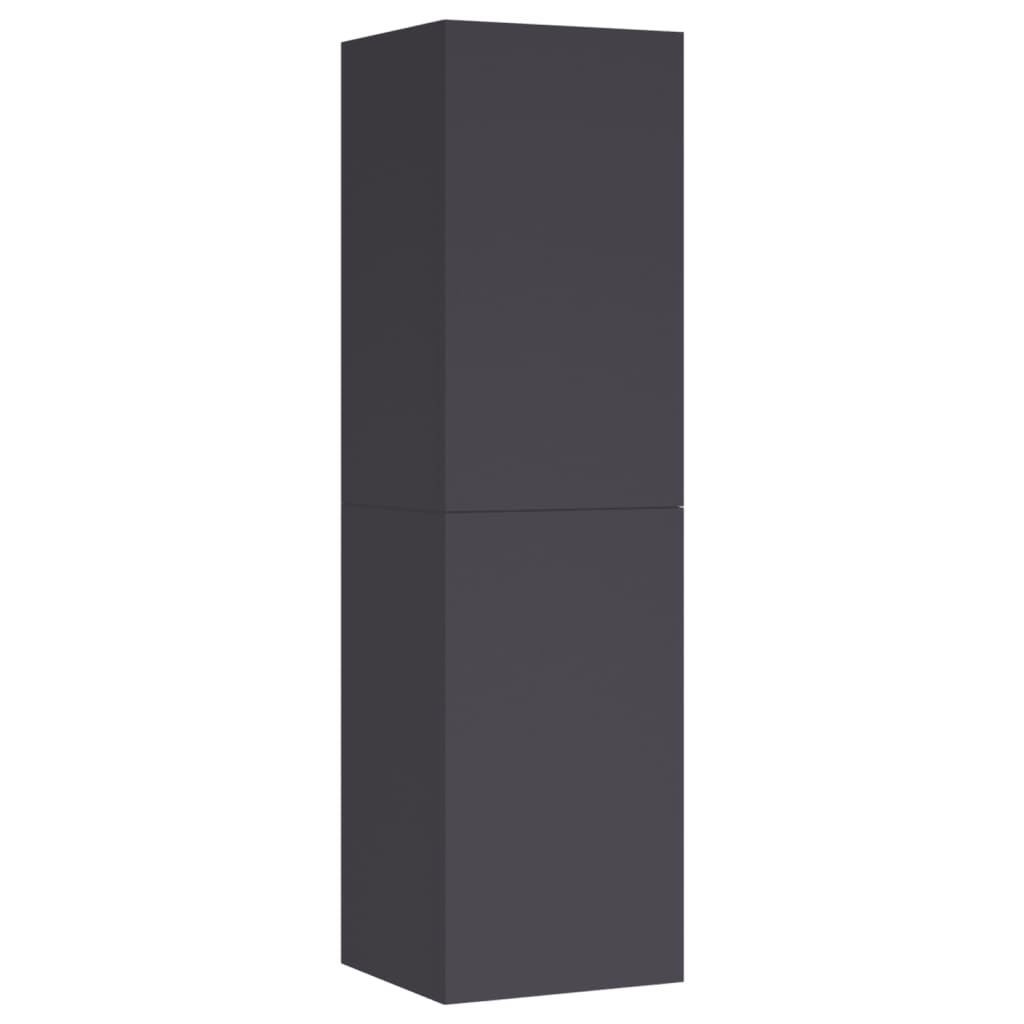 Mobili Porta TV 2pz Grigi 30,5x30x110 cm in Legno Multistrato