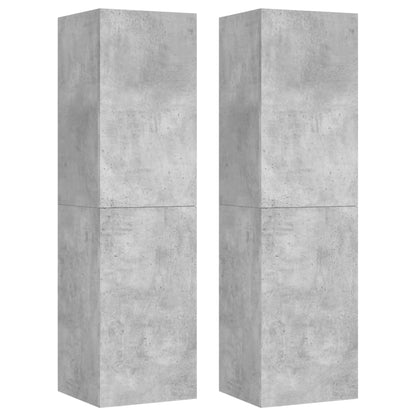 Mobili TV 2pz Grigio Cemento 30,5x30x110 cm Legno Multistrato