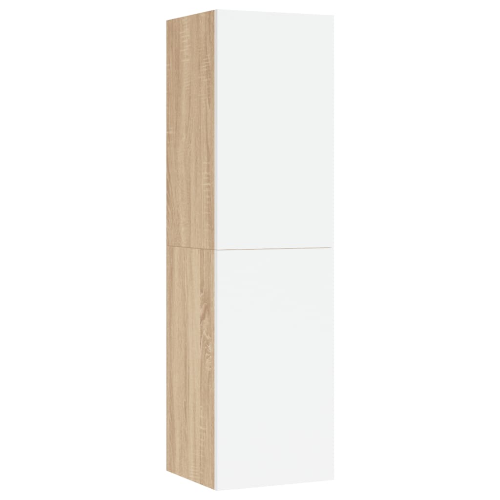 Mobili TV 2pz Bianco e Rovere Sonoma 30,5x30x110 cm Multistrato