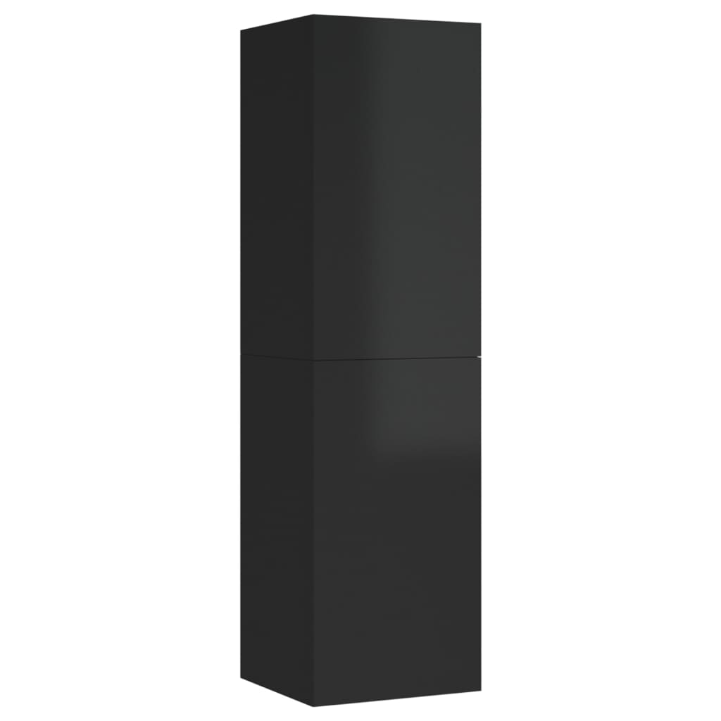 Mobili TV 2pz Nero Lucido 30,5x30x110 cm Legno Multistrato