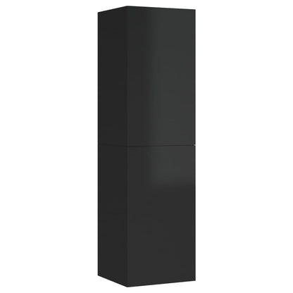 Mobili TV 2pz Nero Lucido 30,5x30x110 cm Legno Multistrato