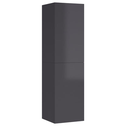Mobile Porta TV Grigio Lucido 30,5x30x110 cm Legno Multistrato