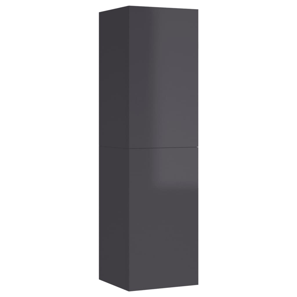 Mobili TV 2pz Grigio Lucido 30,5x30x110 cm Legno Multistrato