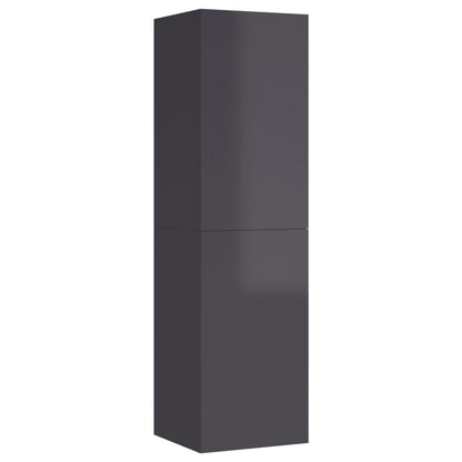 Mobili TV 2pz Grigio Lucido 30,5x30x110 cm Legno Multistrato