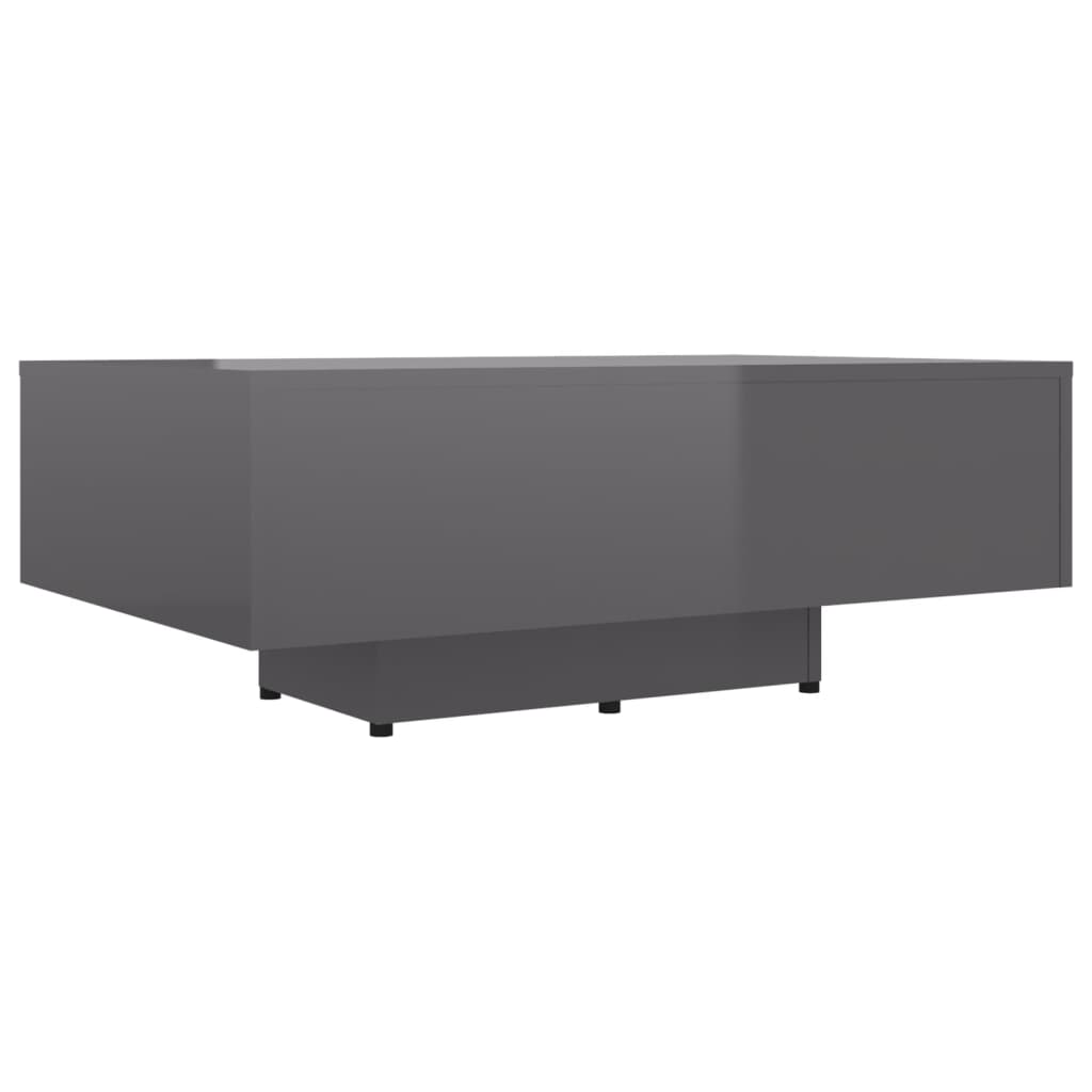 Tavolino da Salotto Grigio Lucido 85x55x31 cm Legno Multistrato