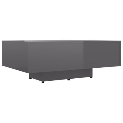 Tavolino da Salotto Grigio Lucido 85x55x31 cm Legno Multistrato