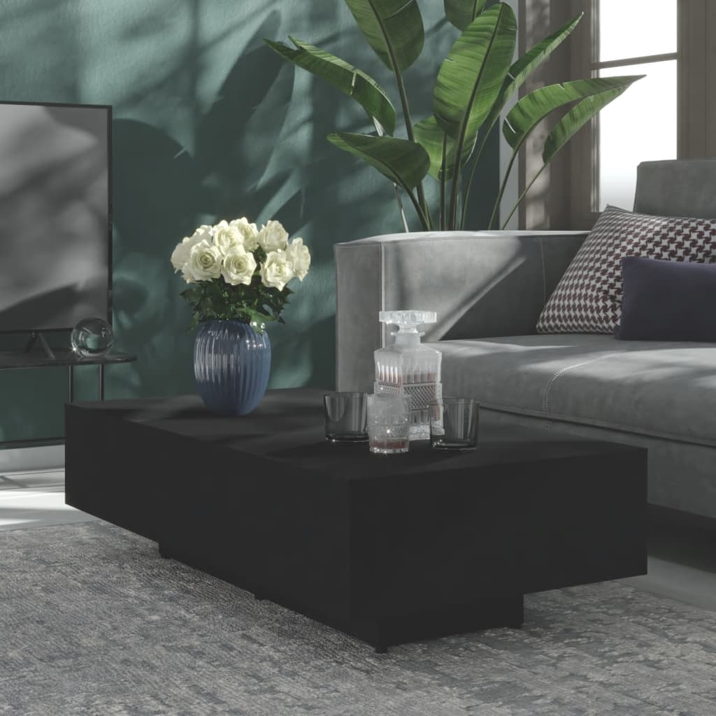 Tavolino da Salotto Nero 100x49,5x31 cm in Legno Multistrato