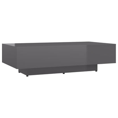 Tavolino da Salotto Grigio Lucido 115x60x31cm Legno Multistrato