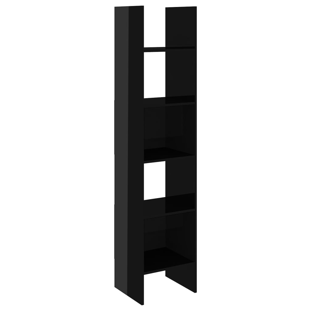 Libreria Nero Lucido 40x35x180 cm in Legno Multistrato