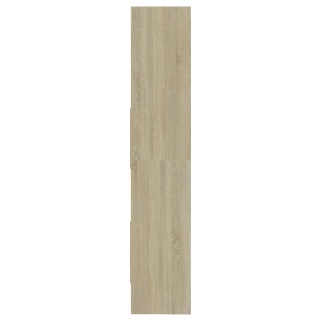Libreria Bianca e Rovere Sonoma 60x35x180 cm Legno Multistrato