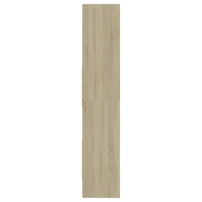Libreria Bianca e Rovere Sonoma 60x35x180 cm Legno Multistrato
