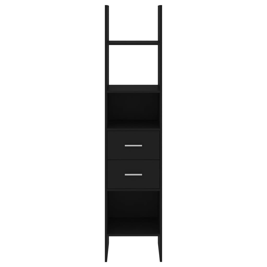 Libreria Nera 40x35x180 cm in Legno Multistrato