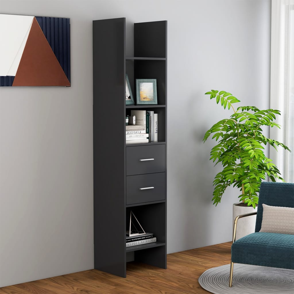 Libreria Grigia 40x35x180 cm in Legno Multistrato