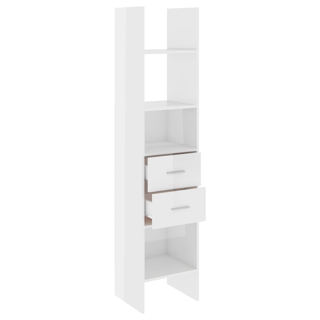 Libreria Bianco Lucido 40x35x180 cm in Legno Multistrato