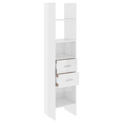 Libreria Bianco Lucido 40x35x180 cm in Legno Multistrato