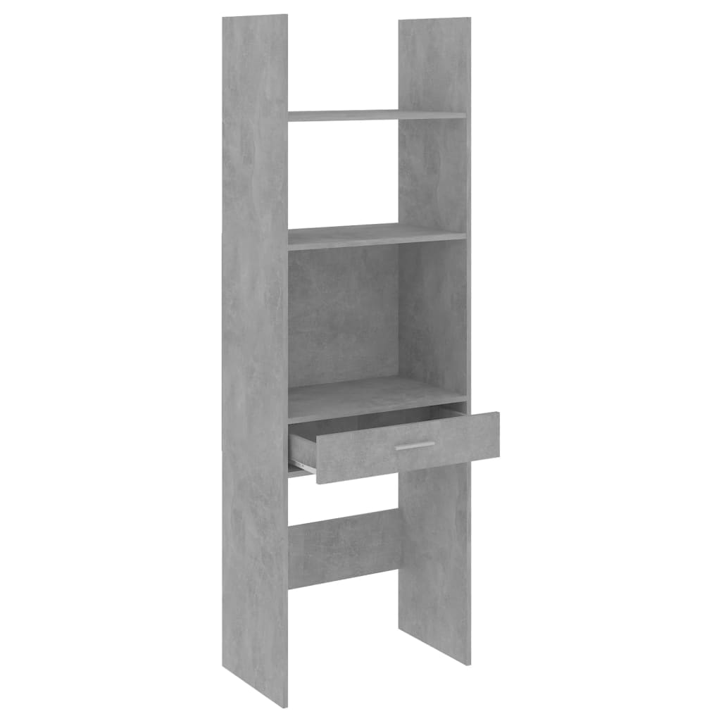 Libreria Grigio Cemento 60x35x180 cm in Legno Multistrato