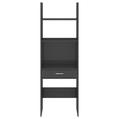 Libreria Grigio Lucido 60x35x180 cm in Legno Multistrato