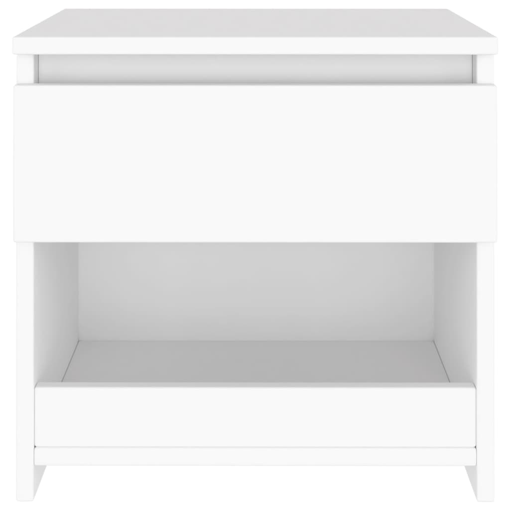 Comodino Bianco 40x30x39 cm in Legno Ingegnerizzato