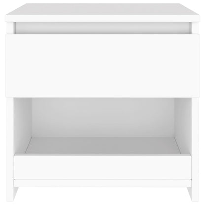 Comodino Bianco 40x30x39 cm in Legno Ingegnerizzato