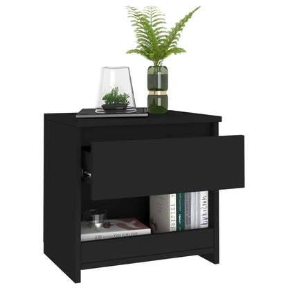 Comodini 2 pz Neri 40x30x39 cm in Legno Multistrato