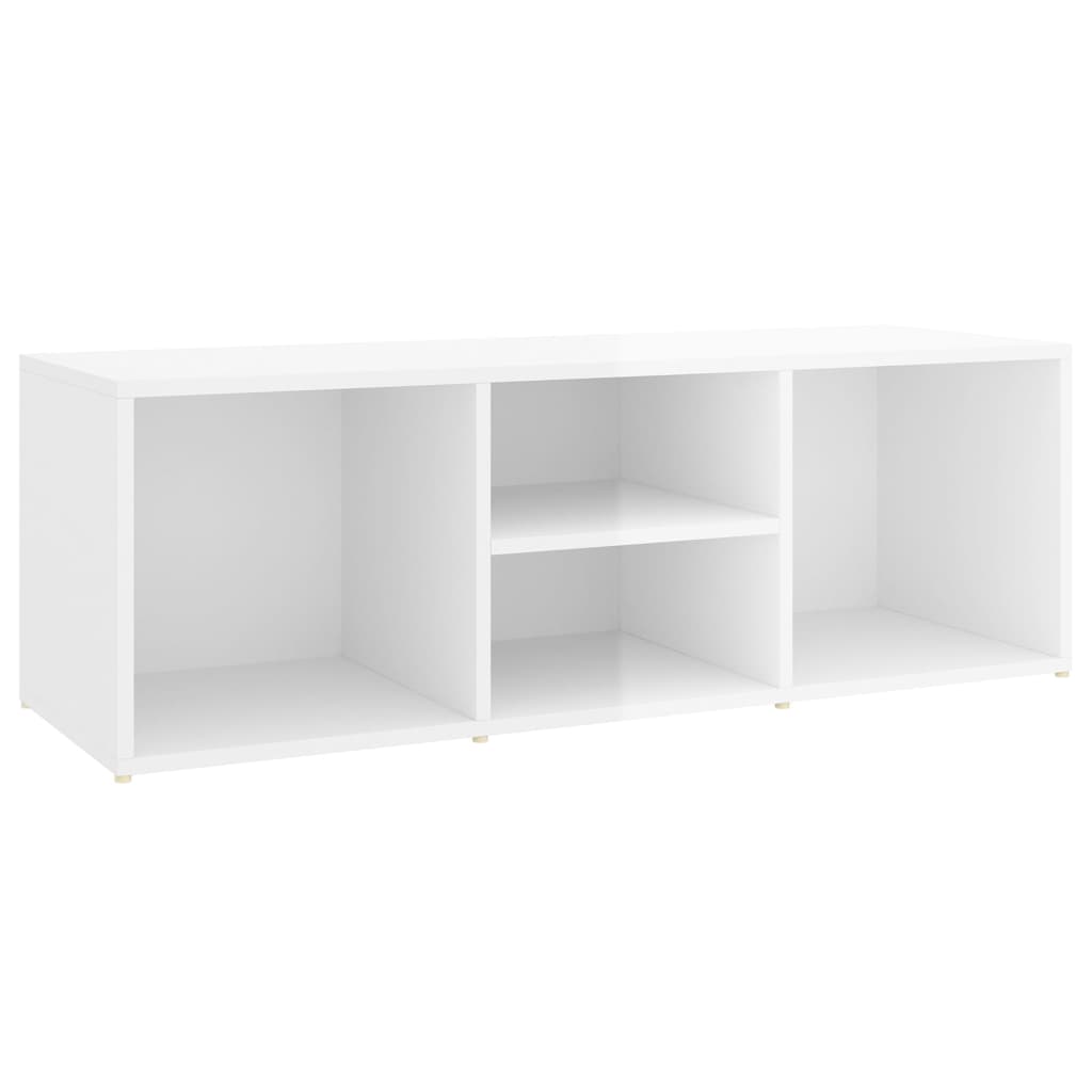 Panca Porta Scarpe Bianco Lucido 105x35x35 cm Legno Multistrato