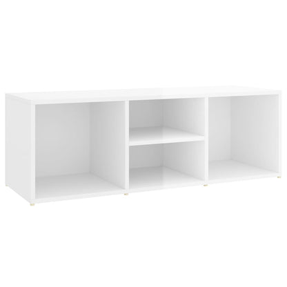Panca Porta Scarpe Bianco Lucido 105x35x35 cm Legno Multistrato