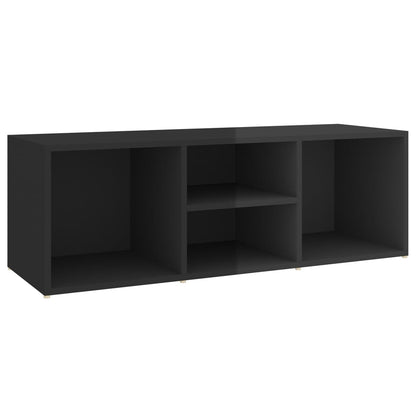 Panca Porta Scarpe Nero Lucido 105x35x35 cm Legno Multistrato