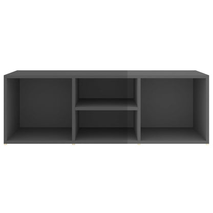 Panca Porta Scarpe Grigio Lucido 105x35x35 cm Legno Multistrato