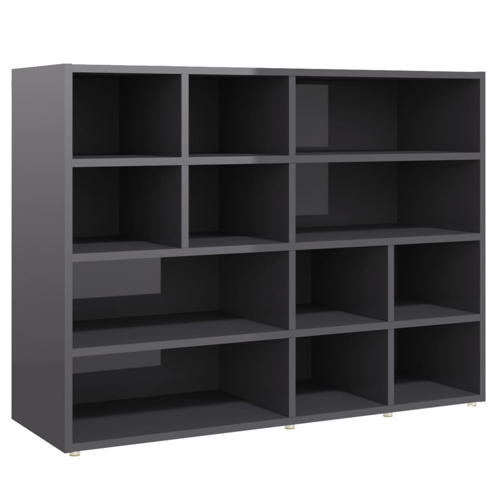 Credenza Grigio Lucido 97x32x72 cm in Legno Multistrato
