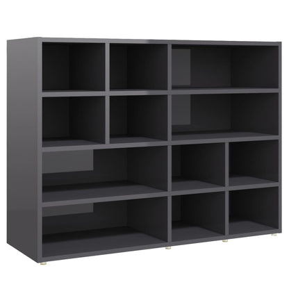 Credenza Grigio Lucido 97x32x72 cm in Legno Multistrato