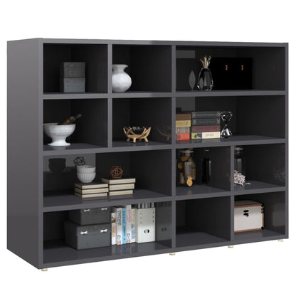 Credenza Grigio Lucido 97x32x72 cm in Legno Multistrato