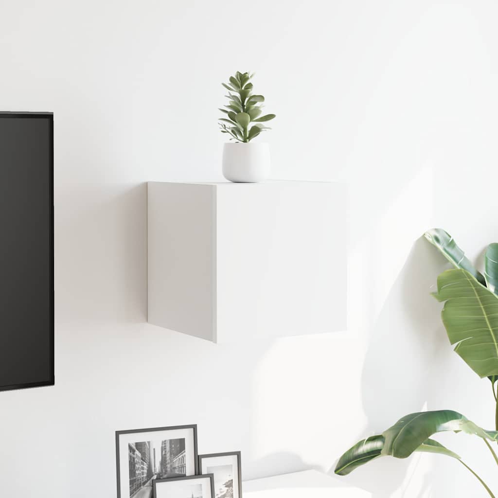 Mobile Porta TV a Parete Bianco 30,5x30x30 cm