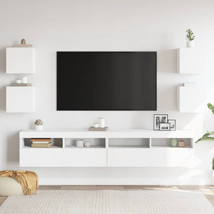 Mobili Porta TV a Parete 4pz Bianchi 30,5x30x30 cm
