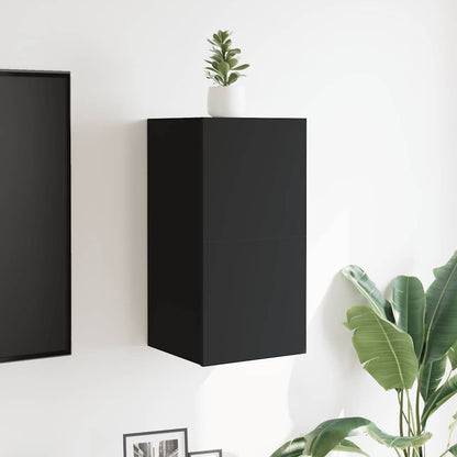 Mobili Porta TV a Parete 2pz Neri 30,5x30x30 cm