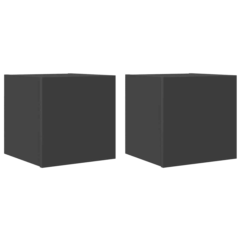 Mobili Porta TV a Parete 2pz Grigi 30,5x30x30 cm