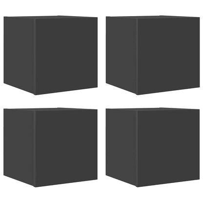 Mobili Porta TV a Parete 4pz Grigi 30,5x30x30 cm