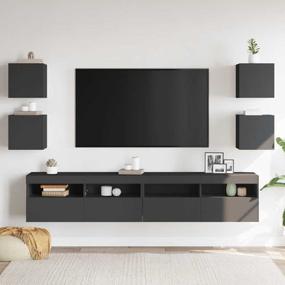 Mobili Porta TV a Parete 4pz Grigi 30,5x30x30 cm