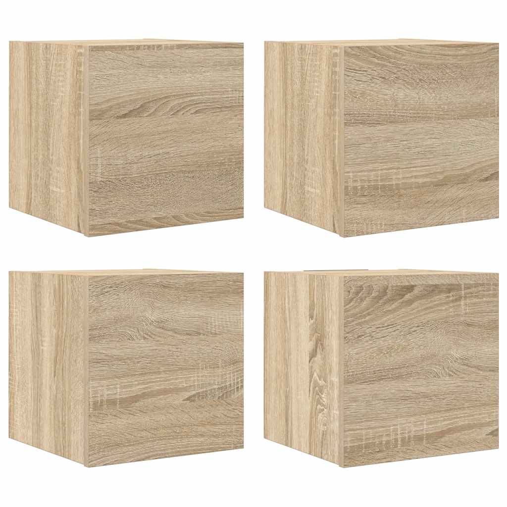 Mobili Porta TV a Parete 4pz Rovere Sonoma 30,5x30x30 cm