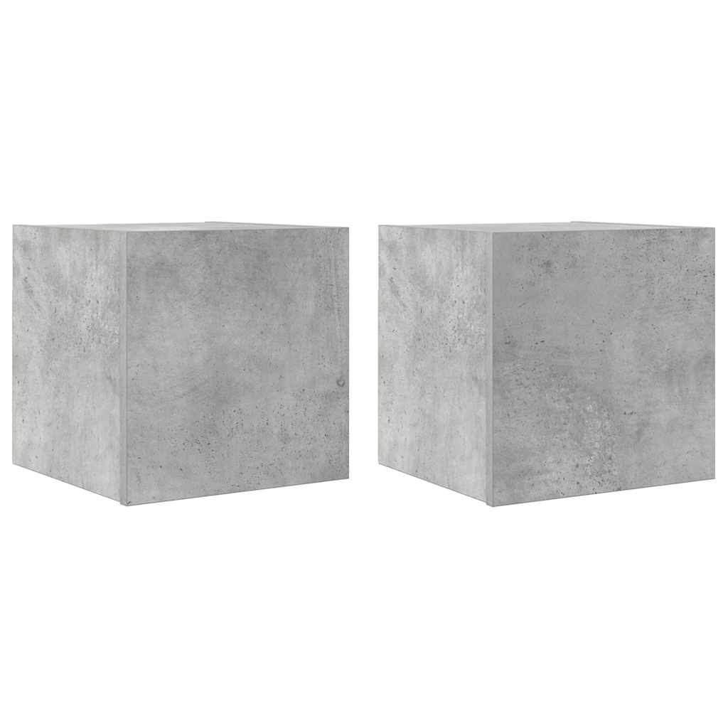 Mobili Porta TV a Parete 2pz Grigio Cemento 30,5x30x30 cm