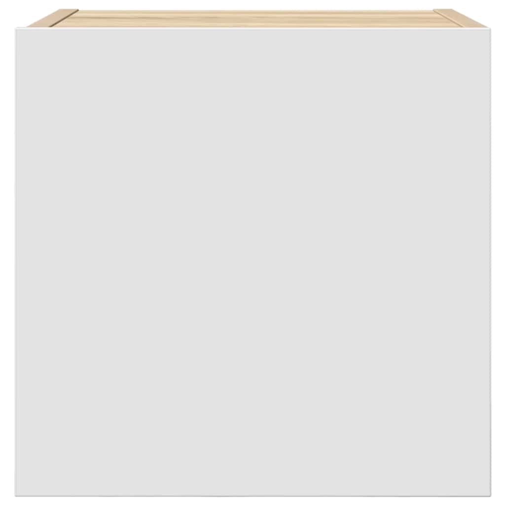 Mobili TV a Parete 4pz Bianco e Rovere Sonoma 30,5x30x30 cm