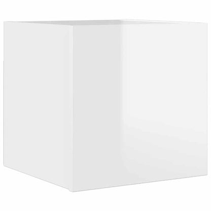 Mobile Porta TV a Parete Bianco Lucido 30,5x30x30 cm