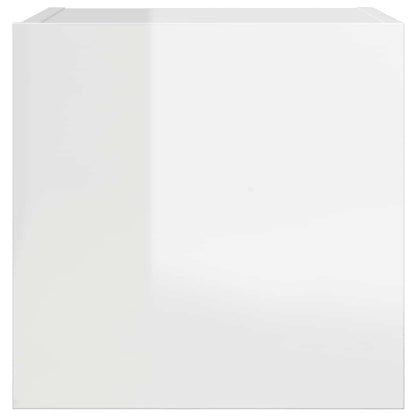 Mobili Porta TV a Parete 4pz Bianco Lucido 30,5x30x30 cm