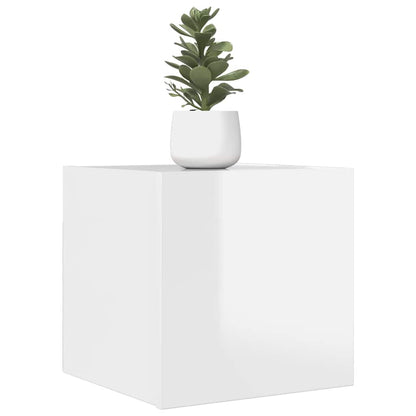 Mobili Porta TV a Parete 4pz Bianco Lucido 30,5x30x30 cm