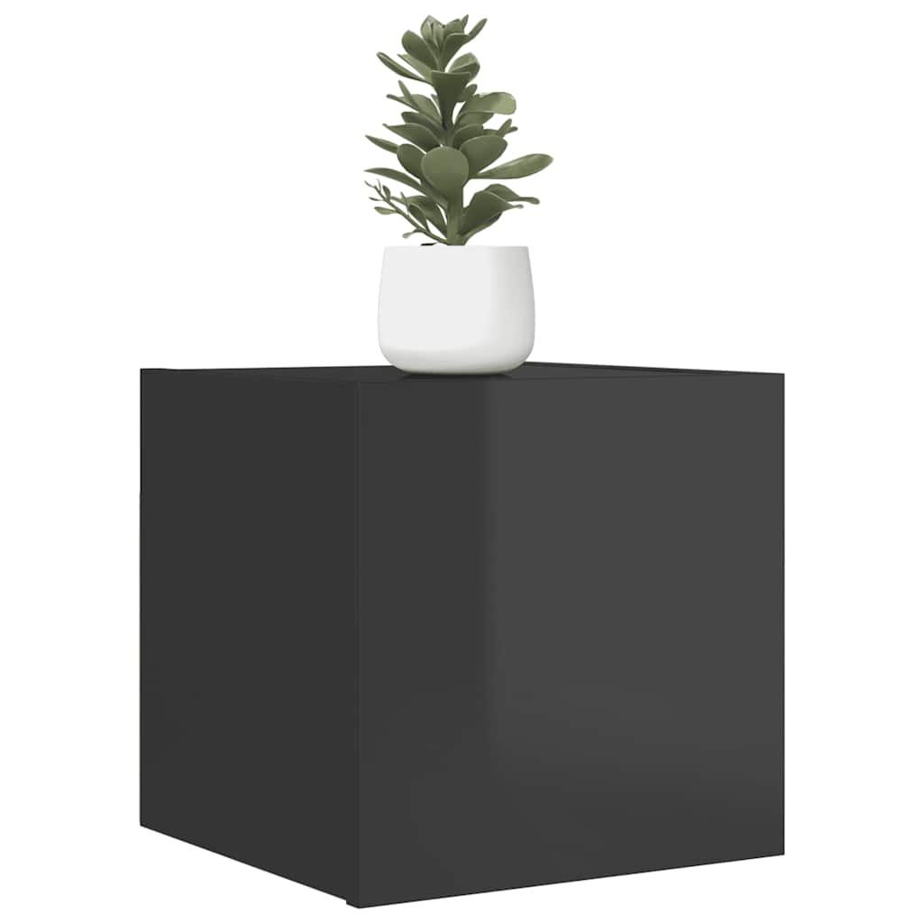 Mobile Porta TV a Parete Grigio Lucido 30,5x30x30 cm