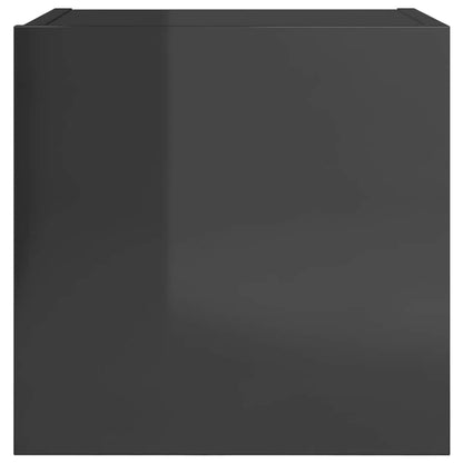 Mobili Porta TV a Parete 4pz Grigio Lucido 30,5x30x30 cm