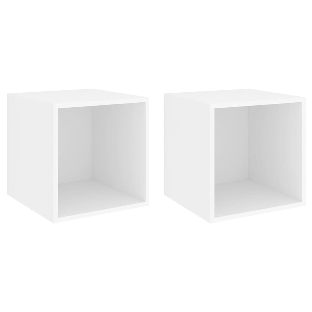 Mobili a Muro 2pz Bianchi 37x37x37 cm in Legno Multistrato