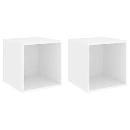 Mobili a Muro 2pz Bianchi 37x37x37 cm in Legno Multistrato