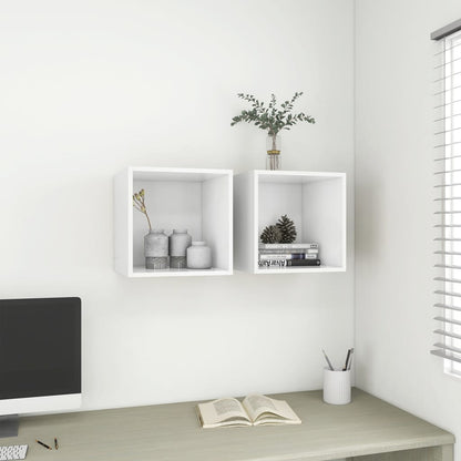 Mobili a Muro 2pz Bianchi 37x37x37 cm in Legno Multistrato