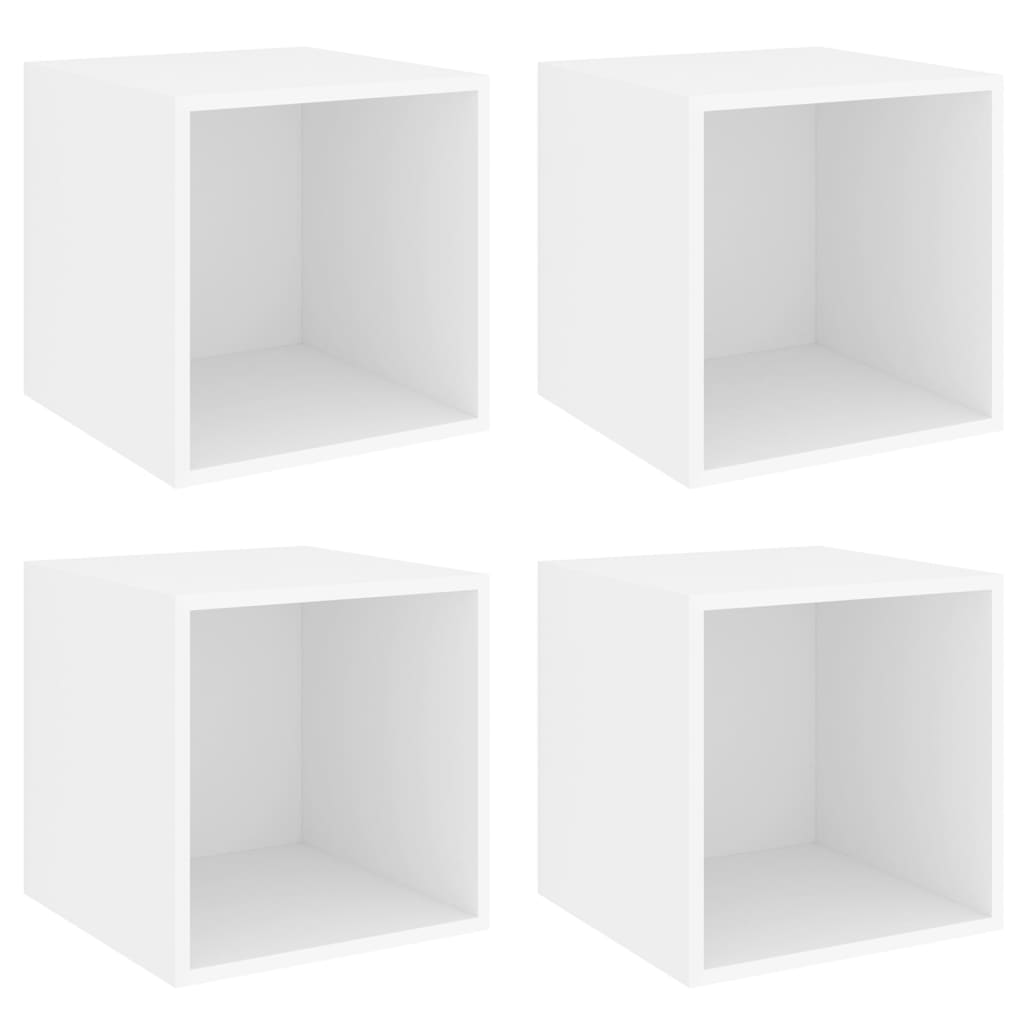 Mobili a Muro 4pz Bianchi 37x37x37 cm in Legno Multistrato
