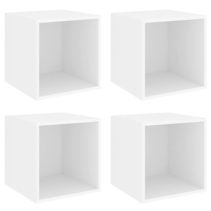 Mobili a Muro 4pz Bianchi 37x37x37 cm in Legno Multistrato